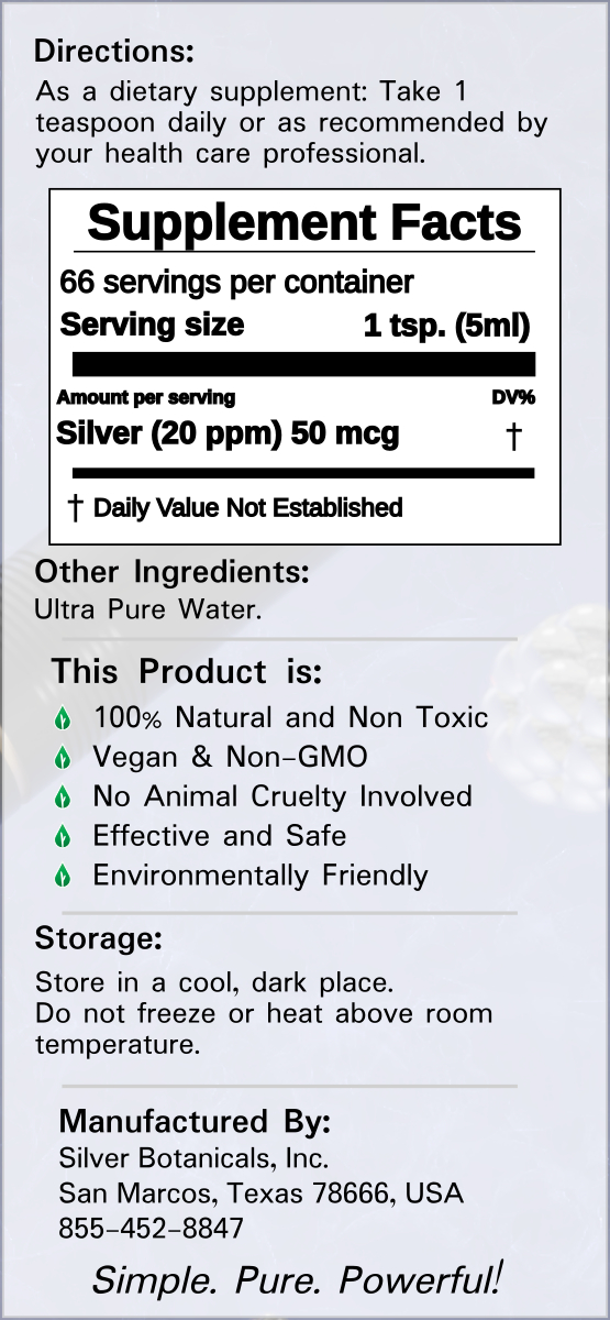 Silver Botanicals' True Colloidal Silver