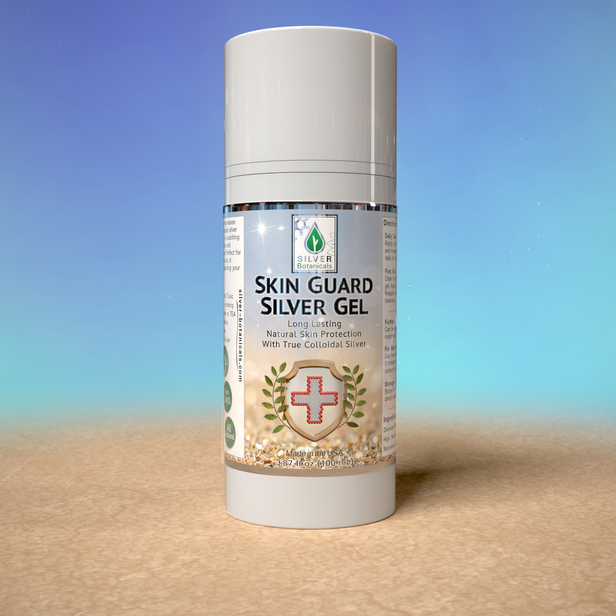 Skin Guard Silver Gel, 4 oz. with Airless Pump