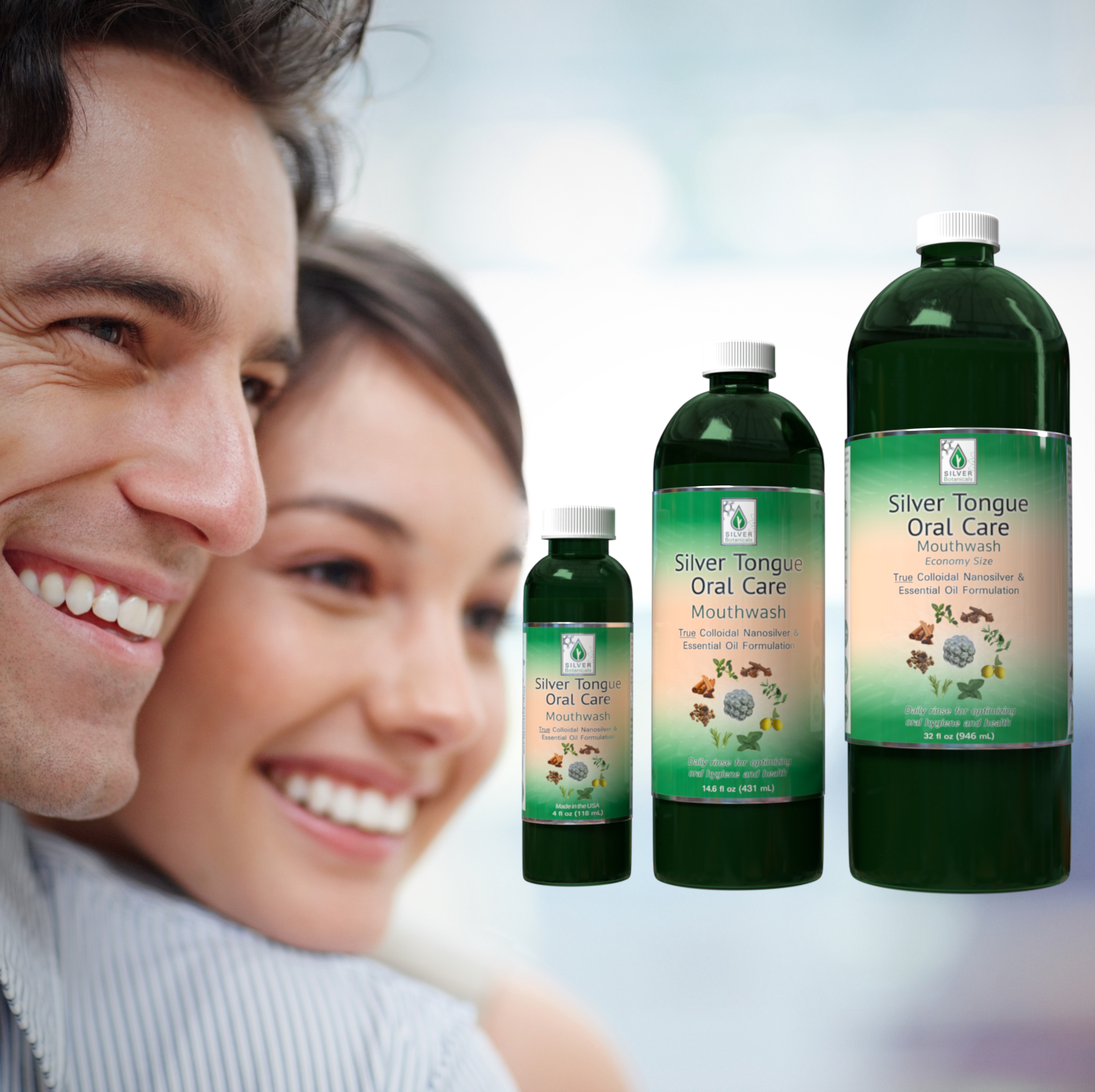 Silver Tongue Oral Care Family of Mouthwash